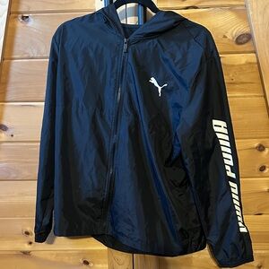 Puma Black Hooded Jacket with Logo